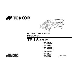 Topcon TP-L5 Pipe Laser User Guide from JB Sales Limited