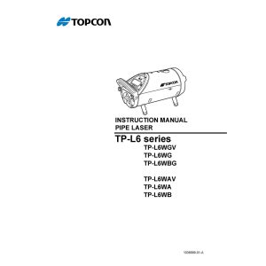 Topcon TP-L6 Pipe Laser User Guide from JB Sales Limited
