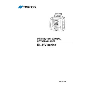 Topcon RL-HV2S Dual Grade Laser Level User Guide from JB Sales Limited